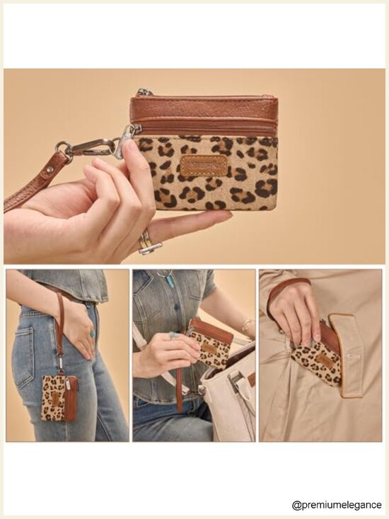 Leopard Print Backpack and Wristlet Wallet Set